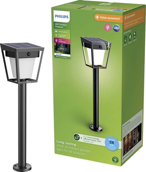 Produktbild: Philips LED 929004632001 Nissa Solar-Außenstandleuchte LED LED fest eingebaut 1.8W Schwarz
