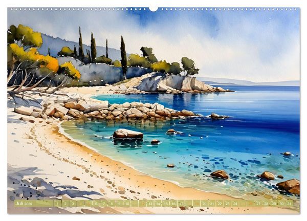 Produktbild: Urlaubsparadies Kroatien (hochwertiger Premium Wandkalender 2026 DIN A2 quer), Kunstdruck in Hochglanz