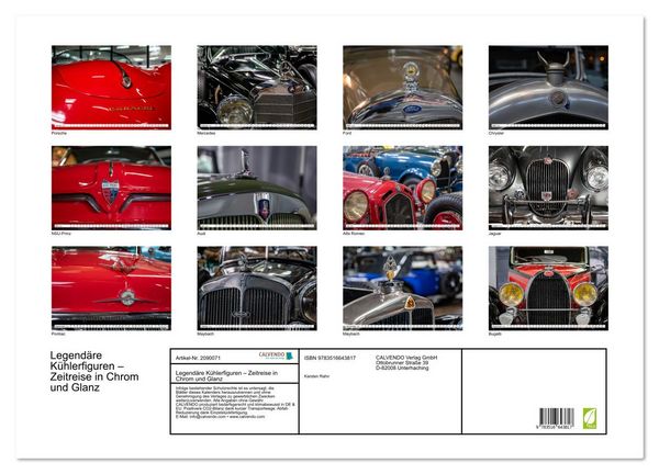 Produktbild: Legend&auml;re K&uuml;hlerfiguren &ndash; Zeitreise in Chrom und Glanz (Wandkalender 2026 DIN A2 quer), CALVENDO Monatskalender