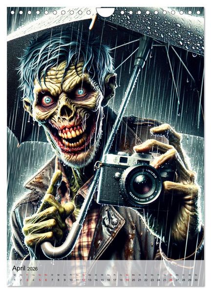 Produktbild: Zombie Selfies - Ein humorvoller Blick auf das untote Dasein (Wandkalender 2026 DIN A4 hoch), CALVENDO Monatskalender