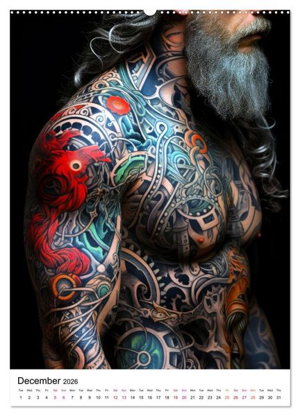 Produktbild: Tattoo Tales (High Quality Premium Wall Calendar 2026 DIN A2 portrait),CALVENDO 12 Month Wall Calendar