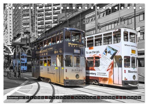 Produktbild: Ding Ding - Hong Kong's Tramways (Tischkalender 2026 DIN A5 quer), CALVENDO Monatskalender