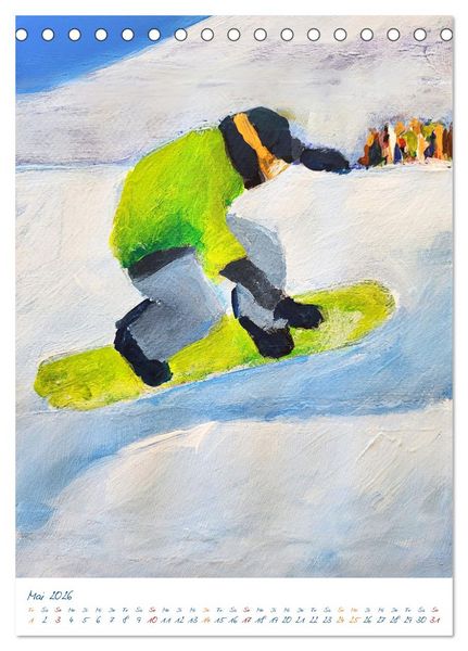 Produktbild: Powder Passion - Snowboardkunst im H&ouml;henrausch (Tischkalender 2026 DIN A5 hoch), CALVENDO Monatskalender