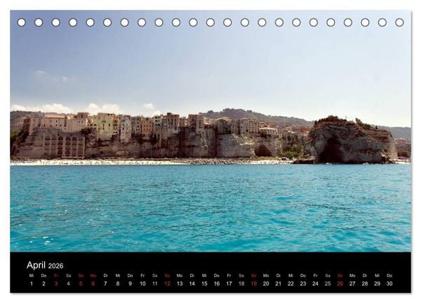 Produktbild: Kalabrien: Wo die Sonne Urlaub macht (Tischkalender 2026 DIN A5 quer), CALVENDO Monatskalender