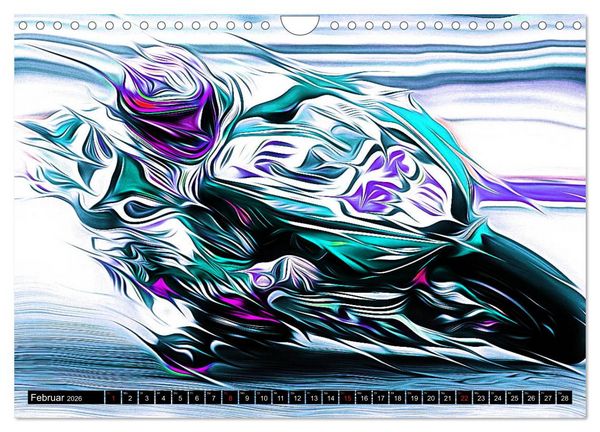 Produktbild: Fullspeed on two Wheels (Wandkalender 2026 DIN A4 quer), CALVENDO Monatskalender