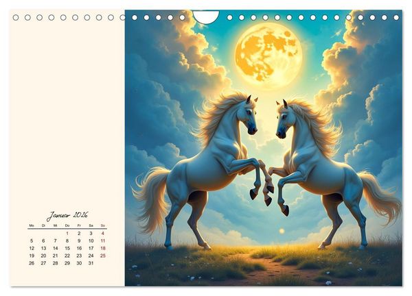 Produktbild: Fantasiewelten - Pferde (Wandkalender 2026 DIN A4 quer), CALVENDO Monatskalender
