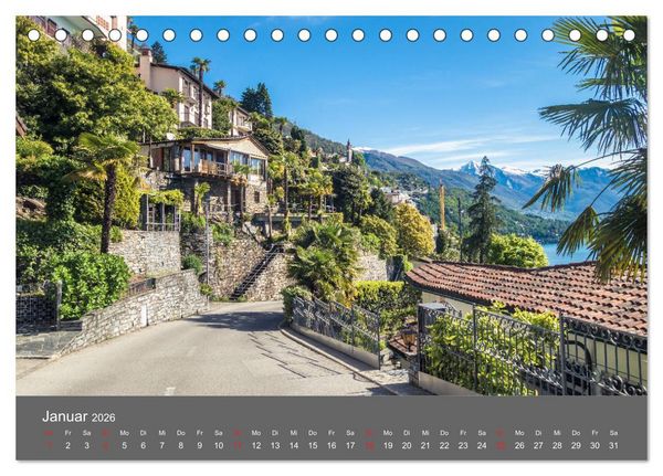 Produktbild: Tessin, zwischen Lago Maggiore und Lugano (Tischkalender 2026 DIN A5 quer), CALVENDO Monatskalender