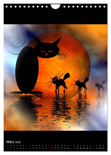 Produktbild: Mooncats - sie leben und sie tr&auml;umen (Wandkalender 2026 DIN A4 hoch), CALVENDO Monatskalender