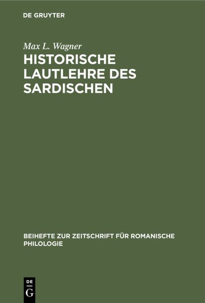 Produktbild: Historische Lautlehre des Sardischen