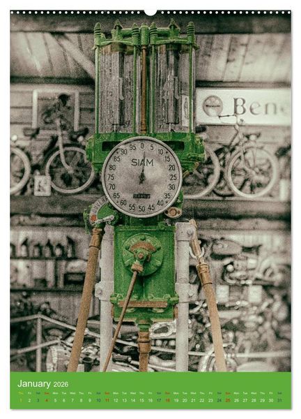 Produktbild: Fuel vintage pumps (Wall Calendar 2026 DIN A2 portrait), CALVENDO 12 Month Wall Calendar