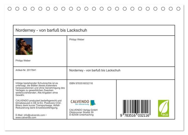 Produktbild: Norderney - von barfu&szlig; bis Lackschuh (Tischkalender 2026 DIN A5 quer), CALVENDO Monatskalender