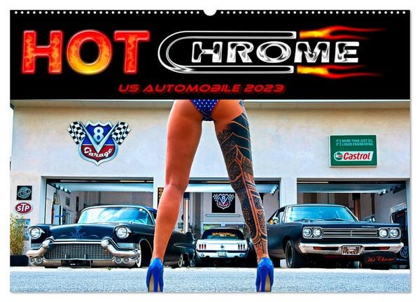 Hot Chrome US Automobile (Wandkalender 2026 DIN A2 quer), CALVENDO Monatskalender