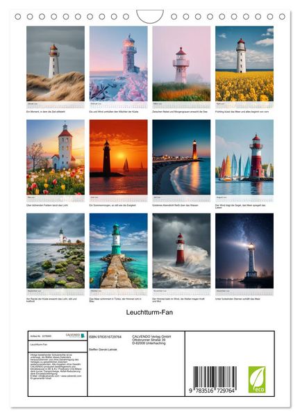 Produktbild: Leuchtturm-Fan (Wandkalender 2026 DIN A4 hoch), CALVENDO Monatskalender