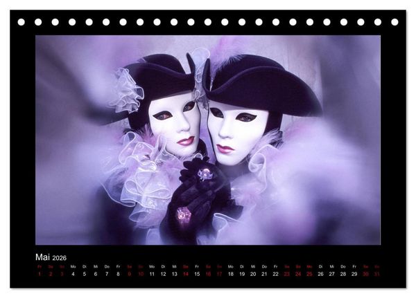 Produktbild: Venezianischer Karneval (Tischkalender 2026 DIN A5 quer), CALVENDO Monatskalender