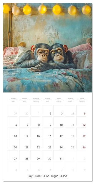Produktbild: Animals in unreal rooms - Dreamlike Illusions (Wall Calendar 2026 12 &times; 12 Inch) CALVENDO 12 Month Wall Calendar