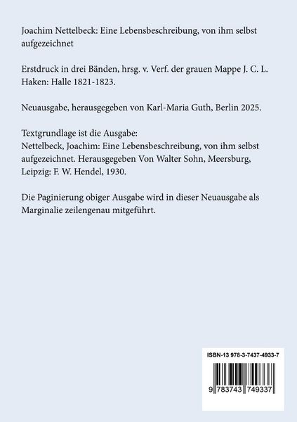 Produktbild: Eine Lebensbeschreibung, von ihm selbst aufgezeichnet