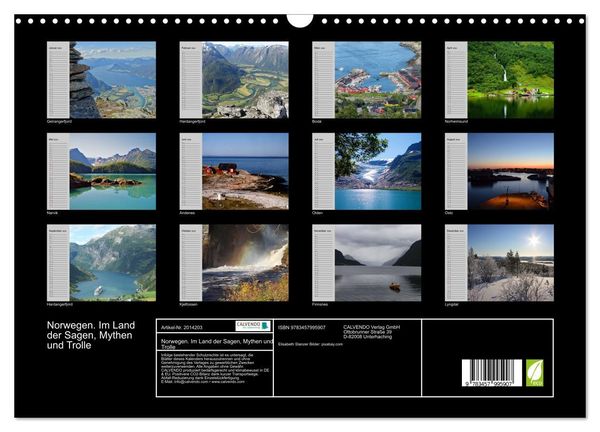 Produktbild: Norwegen. Im Land der Sagen, Mythen und Trolle (Wandkalender 2026 DIN A3 quer), CALVENDO Monatskalender