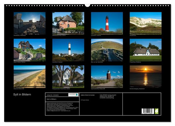 Produktbild: Sylt in Bildern (Wandkalender 2026 DIN A2 quer), CALVENDO Monatskalender