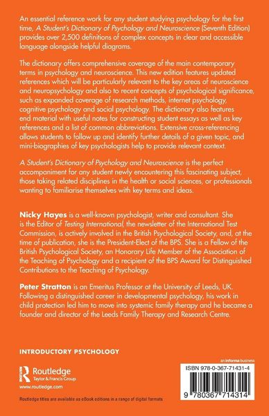 Produktbild: A Student's Dictionary of Psychology and Neuroscience