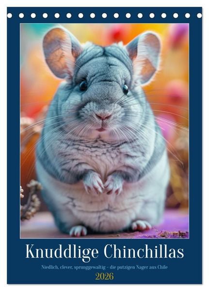 Knuddlige Chinchillas (Tischkalender 2026 DIN A5 hoch), CALVENDO Monatskalender