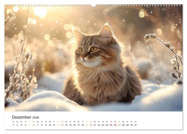 Produktbild: Katzen - sanfte Sch&ouml;nheiten (hochwertiger Premium Wandkalender 2026 DIN A2 quer), Kunstdruck in Hochglanz