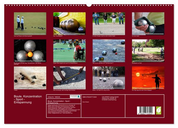 Produktbild: Boule. Konzentration - Sport - Entspannung (hochwertiger Premium Wandkalender 2026 DIN A2 quer), Kunstdruck in Hochglanz