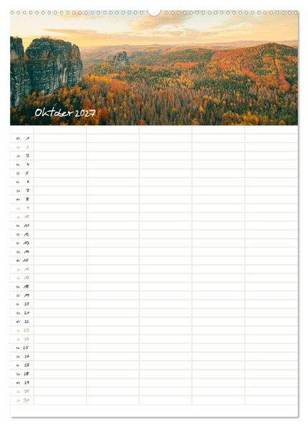 Produktbild: Familienkalender - S&auml;chsische und B&ouml;hmische Schweiz (Wandkalender 2027 DIN A2 hoch), CALVENDO Monatskalender