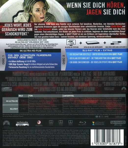 Produktbild: A Quiet Place (4K Ulta HD) (+ Blu-ray 2D)