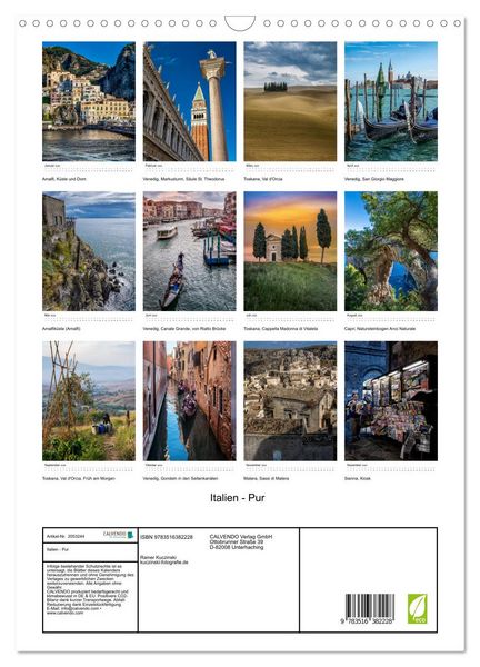 Produktbild: Italien - Pur (Wandkalender 2026 DIN A3 hoch), CALVENDO Monatskalender