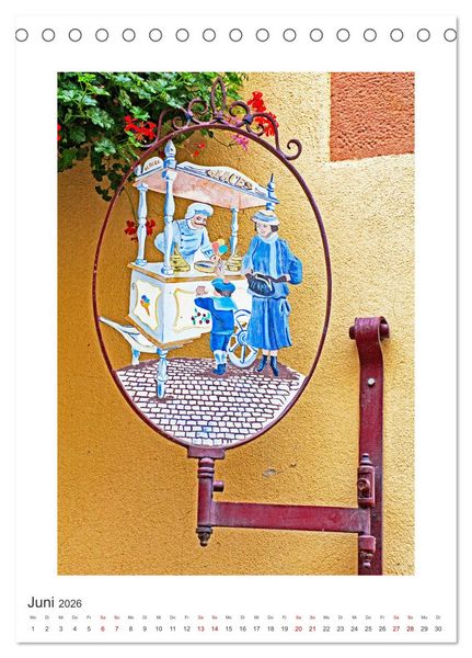 Produktbild: Nasenschilder der Z&uuml;nfte und Gasth&auml;user in Frankreich (Tischkalender 2026 DIN A5 hoch), CALVENDO Monatskalender