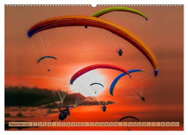 Produktbild: Frei sein - Paragliding (Wandkalender 2026 DIN A2 quer), CALVENDO Monatskalender