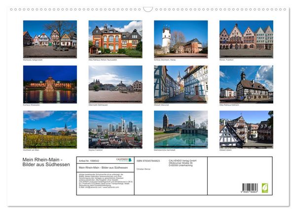 Produktbild: Mein Rhein-Main - Bilder aus S&uuml;dhessen (Wandkalender 2026 DIN A2 quer), CALVENDO Monatskalender