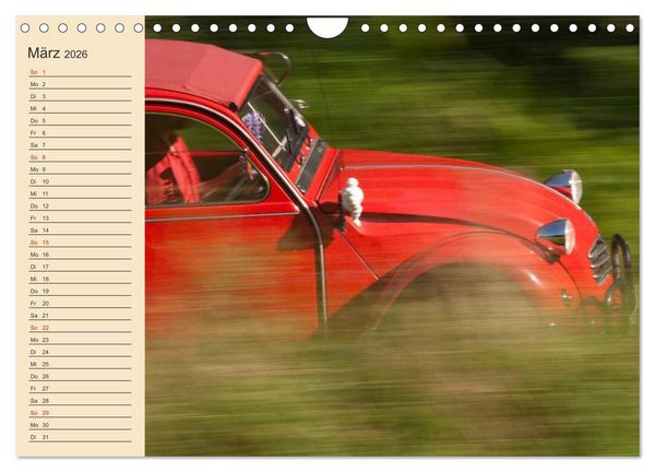 Produktbild: Citro&euml;n 2CV - Ente rot (Wandkalender 2026 DIN A4 quer), CALVENDO Monatskalender