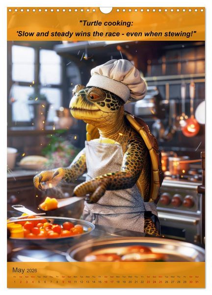 Produktbild: Cooking with animal humor (Wall Calendar 2026 DIN A3 portrait), CALVENDO 12 Month Wall Calendar