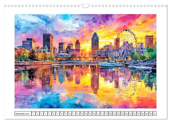 Produktbild: Kanada in Farben. Aquarelle zwischen Skyline und Wildnis (Wandkalender 2027 DIN A3 quer), CALVENDO Monatskalender