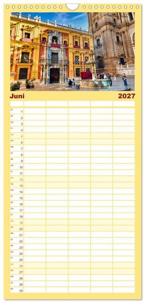 Produktbild: Familienplaner 2027 - Malaga Highlights der Stadt an der Costa del Sol mit 5 Spalten (Wandkalender, 21 x 45 cm) CALVENDO