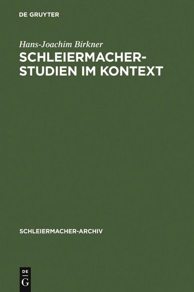 Produktbild: Schleiermacher-Studien im Kontext