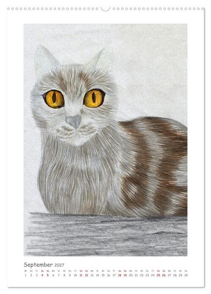Produktbild: Die Sprache der Augen: Die Seele von Hund und Katze in handgemalten Portr&auml;ts (hochwertiger Premium Wandkalender 2027 DIN A2 hoch), Kunstdruck in Hochglanz
