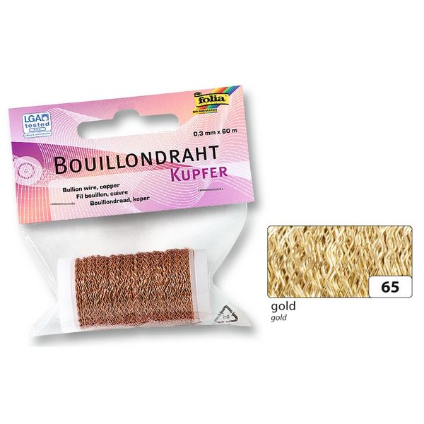 folia Bouillondraht gold 0,3mmx60m