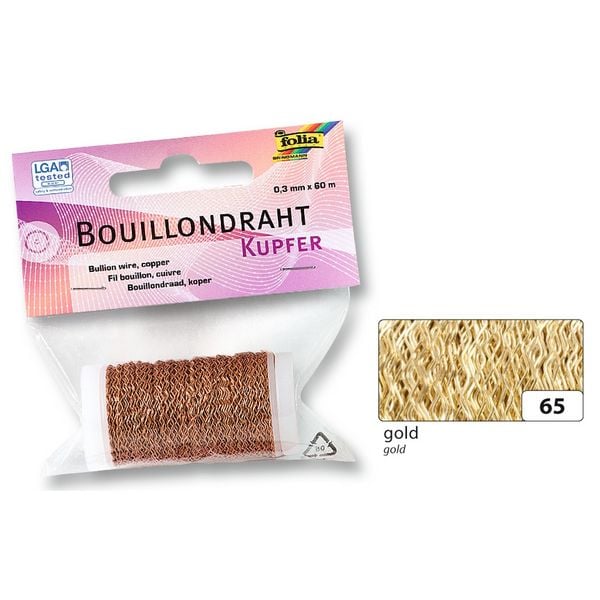 folia Bouillondraht gold 0,3mmx60m