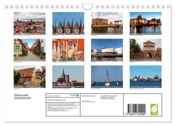 Produktbild: Stralsunder Impressionen (Wandkalender 2026 DIN A4 quer), CALVENDO Monatskalender