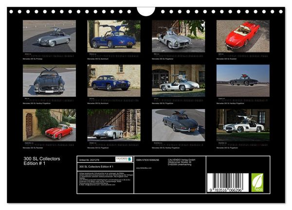 Produktbild: 300 SL Collectors Edition # 1 (Wandkalender 2026 DIN A4 quer), CALVENDO Monatskalender