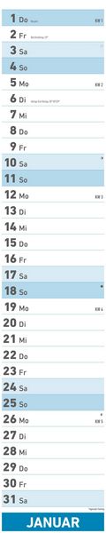Superplaner 2026 - Streifenkalender 17x85 cm - mit Ringbindung - viel Platz für Notizen - Langplaner - Wandkalender - Küchenkalender - Alpha Edition