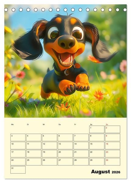 Produktbild: Entz&uuml;ckende Hunde. Liebliche Cartoons zum Schmunzeln (Tischkalender 2026 DIN A5 hoch), CALVENDO Monatskalender