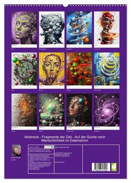 Produktbild: Abstracts - Fragmente der Zeit - Auf der Suche nach Menschlichkeit im Datenstrom (hochwertiger Premium Wandkalender 2027 DIN A2 hoch), Kunstdruck in Hochglanz