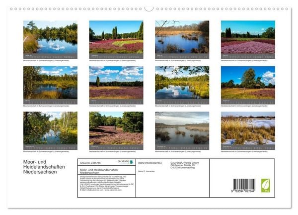 Produktbild: Moor- und Heidelandschaften Niedersachsen (hochwertiger Premium Wandkalender 2027 DIN A2 quer), Kunstdruck in Hochglanz