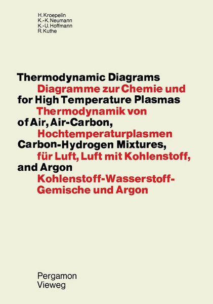 Produktbild: Thermodynamic Diagrams for High Temperature Plasmas of Air, Air-Carbon, Carbon-Hydrogen Mixtures, and Argon