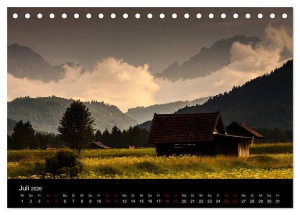 Produktbild: Bayerische Landschaften (Tischkalender 2026 DIN A5 quer), CALVENDO Monatskalender
