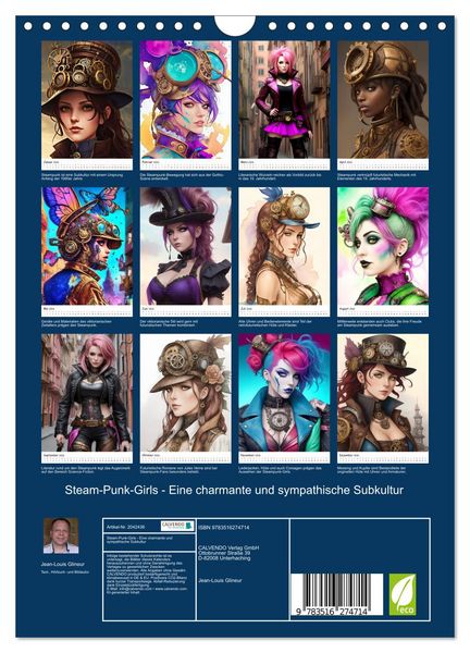 Produktbild: Steam-Punk-Girls - Eine charmante und sympathische Subkultur (Wandkalender 2026 DIN A4 hoch), CALVENDO Monatskalender