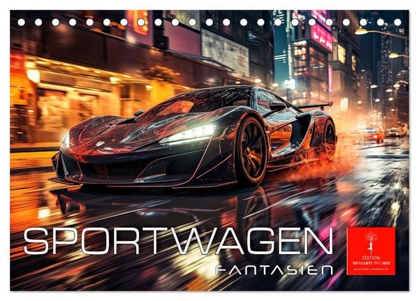 Sportwagen Fantasien (Tischkalender 2026 DIN A5 quer), CALVENDO Monatskalender